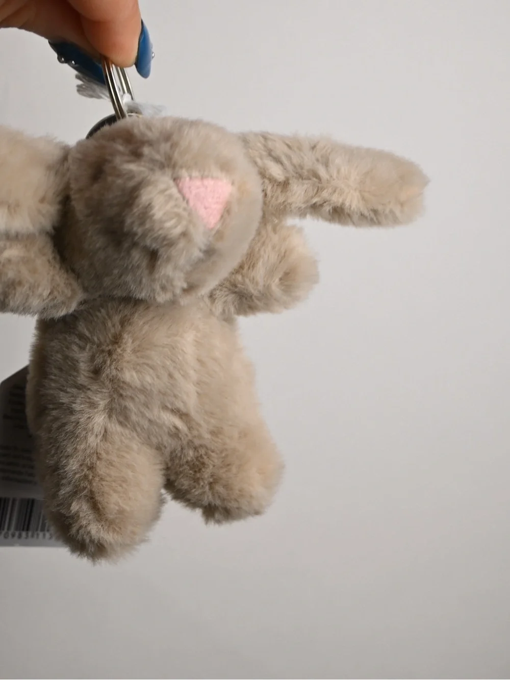 Jellycat Cream Plush Bunny with Pink Ear Accent